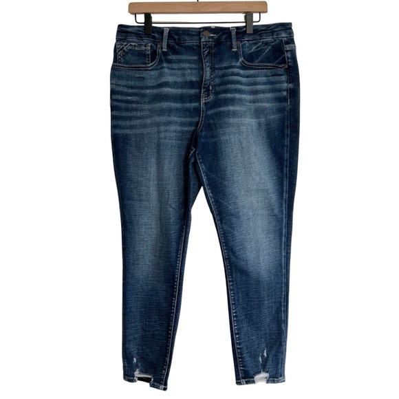 Buckle Black Denim - Buckle Black Fit No 93 Mid-Rise Ankle Skinny Jean Womens 34x27 Dark Wash raw hem